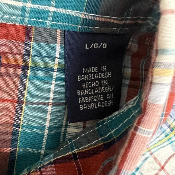 Wrangler Multicolor Plaid Long Sleeve Pearl Snap Button Up Western Shirt Large‎ - Picture 5 of 6